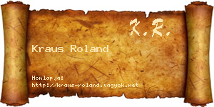 Kraus Roland névjegykártya